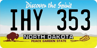 ND license plate IHY353