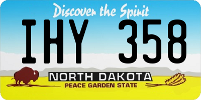 ND license plate IHY358