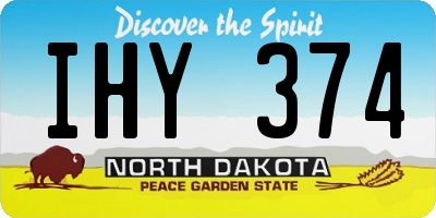 ND license plate IHY374