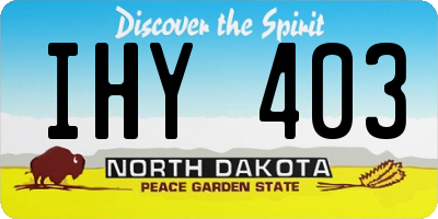 ND license plate IHY403