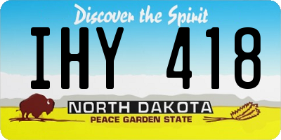 ND license plate IHY418