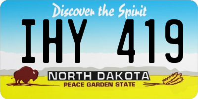 ND license plate IHY419