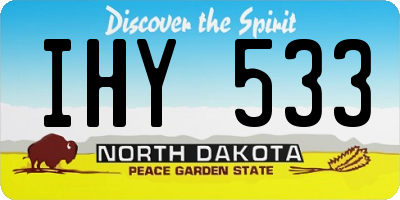 ND license plate IHY533