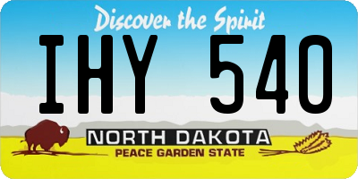 ND license plate IHY540