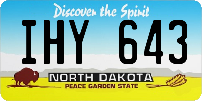 ND license plate IHY643