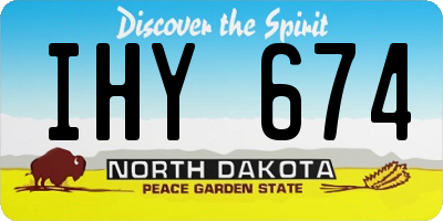 ND license plate IHY674