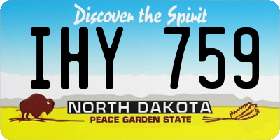 ND license plate IHY759