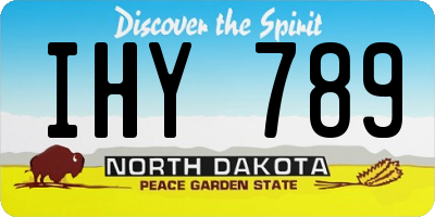 ND license plate IHY789