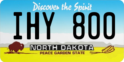ND license plate IHY800