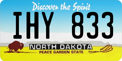 ND license plate IHY833