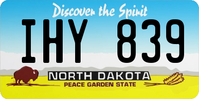 ND license plate IHY839