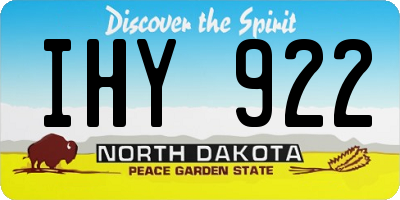 ND license plate IHY922