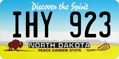 ND license plate IHY923