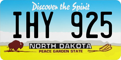 ND license plate IHY925