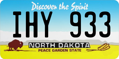 ND license plate IHY933