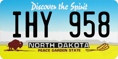 ND license plate IHY958
