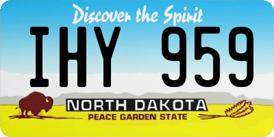 ND license plate IHY959