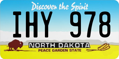 ND license plate IHY978
