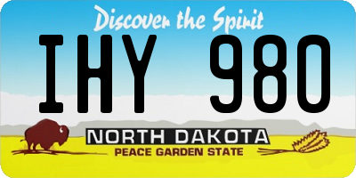 ND license plate IHY980