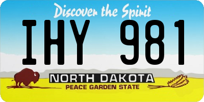 ND license plate IHY981