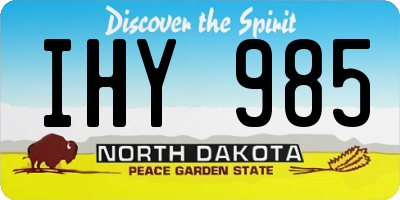 ND license plate IHY985