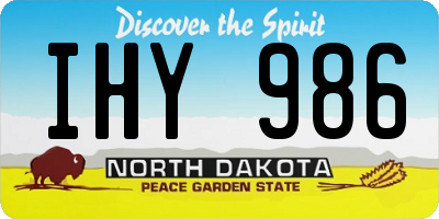 ND license plate IHY986