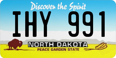 ND license plate IHY991