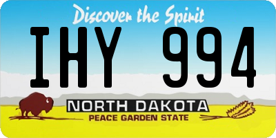 ND license plate IHY994