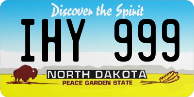 ND license plate IHY999