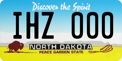 ND license plate IHZ000