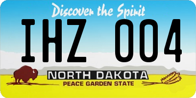 ND license plate IHZ004