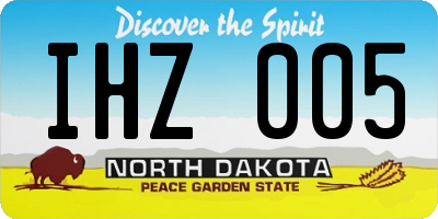ND license plate IHZ005