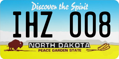 ND license plate IHZ008