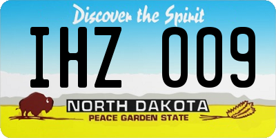 ND license plate IHZ009