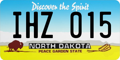ND license plate IHZ015
