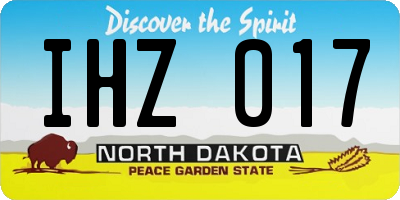 ND license plate IHZ017