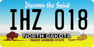 ND license plate IHZ018