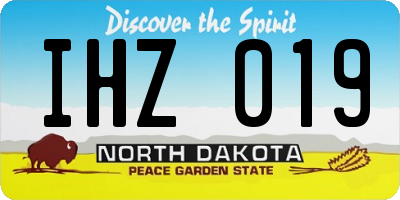 ND license plate IHZ019