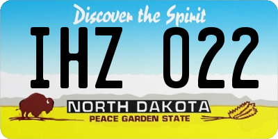 ND license plate IHZ022