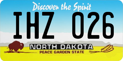 ND license plate IHZ026