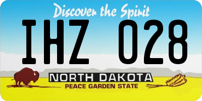 ND license plate IHZ028