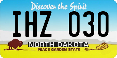 ND license plate IHZ030
