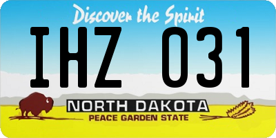 ND license plate IHZ031