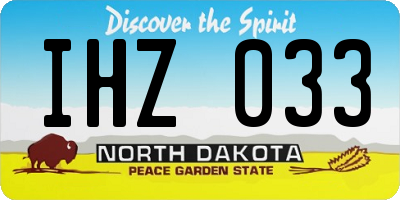 ND license plate IHZ033