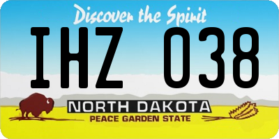 ND license plate IHZ038