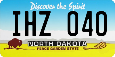 ND license plate IHZ040
