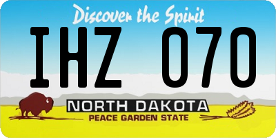 ND license plate IHZ070