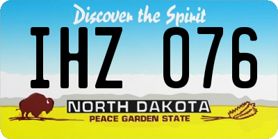 ND license plate IHZ076