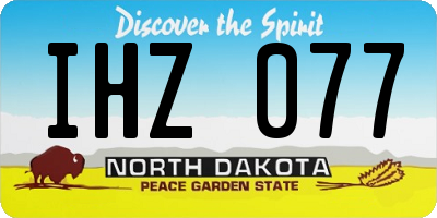 ND license plate IHZ077