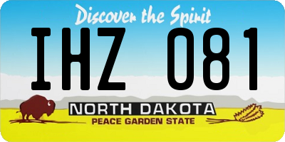ND license plate IHZ081